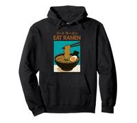Poster vintage con scritta "Eat Ramen Art Asia" Felpa con Cappuccio