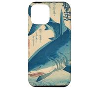 Poster vintage con squalo giapponese Ukiyo-e Art Custodia per iPhone 12 Pro Max