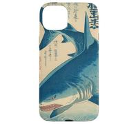 Poster vintage con squalo giapponese Ukiyo-e Art Custodia per iPhone 15 Plus