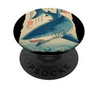 Poster vintage con squalo giapponese Ukiyo-e Art PopSockets PopGrip Adesivo