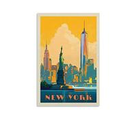 Poster vintage con statua della libertà di New York da parete, poster decorativo su tela, stampa artistica moderna per la camera da letto, 60 x 90 cm