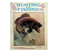Poster vintage da parete pesca - stampa basso a bocca grande anni '30