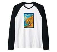 Poster vintage da viaggio in Costiera Amalfitana Italia anni '50 Maglia con Maniche Raglan
