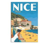 Poster vintage da viaggio NICE Resort Town su tela con stampa artistica per ufficio, camera da letto, poster decorativi da parete, 60 x 90 cm, senza cornice.