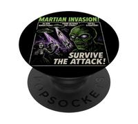 Poster vintage del film Alien Invasion di Martian Invasion, Halloween PopSockets PopGrip Adesivo