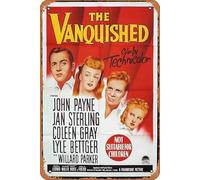 Poster vintage del film The VANQUISHED Original One sheet Movie Poster JOHN PAYNE Jan Sterling Retro of Classic Old Film Poster Metal Sign TV Bar Wall Club Restaurant Man Cave Decorazione da parete