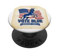 Poster vintage del partito democratico blu PopSockets PopGrip Adesivo