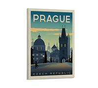 Poster vintage della città di Praga, Repubblica Ceca, poster decorativo su tela da parete e stampa artistica moderna per la camera da letto con famiglia, 20 x 30 cm