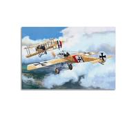 Poster vintage della Prima Guerra Mondiale con Fokker Eindecker in azione, poster decorativo da parete su tela, poster decorativo da parete e stampa artistica moderna per la camera da letto, poster