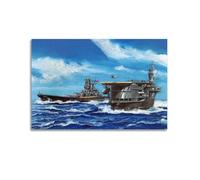 Poster vintage della seconda guerra mondiale 1942 06 05 portaerei a metà strada Akagi e corazzata Yamato Poster pittura decorativa poster da parete su tela e stampa artistica moderna poster per camera