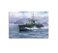 Poster vintage della Seconda Guerra Mondiale 1942 06, Operazione Harppoon, ORP Kujawiak, poster decorativo da parete su tela, stampa artistica su tela, poster decorativo moderno, per la camera da