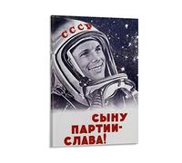 Poster vintage dello spazio sovietico del Cosmonauta e del Primo Uomo nello Spazio Yuri Gagarin, poster