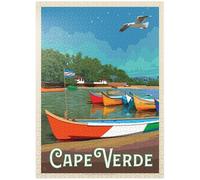 Poster vintage di Capo Verde: un arcipelago vulcanico, puzzle premium da 1000 pezzi per adulti