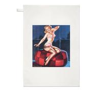 Poster Vintage Di Gil Elvgren Con Ragazza Pin Up E Asciugamano Da Tè Sleepy Time