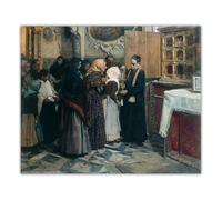 Poster Vintage di Joaquin Sorolla《Baciare la reliquia》Arte murale di Joaquin Sorolla, Dipinto su Tela e Stampe per la Decorazione della casa, 60x70 cm, Senza Cornice