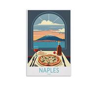 Poster vintage di Napoli Italia, stampa artistica da parete su tela, motivo: montagna, 30 x 45 cm, poster decorativo moderno per camera da letto