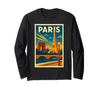 Poster Vintage di Viaggio di Parigi Retro Art Deco Fr Maglia a Manica