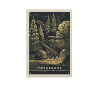 Poster Vintage di Viaggio Voyageurs National Park Secret Cove - Stampa Artistica Moderna su Tela per Camera da Letto e Decorazione da Parete