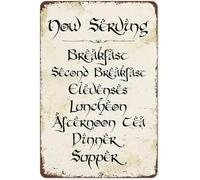 Poster vintage divertente per la seconda colazione, cartello da cucina, regalo per i fan di Lotr, targa in metallo per casa, soggiorno, camera da letto, ufficio, 20 x 30 cm
