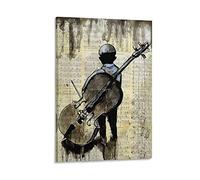 Poster vintage DYJWith Violoncello Poster decorativo su tela da parete per soggiorno, camera da letto, 30 x 45 cm