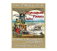 Poster Vintage Esposizione di Parigi 1900 Stampa artistica da parete...