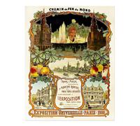 Poster Vintage Esposizione di Parigi 1900 Stampa artistica da parete...