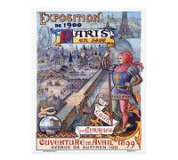 Poster Vintage Esposizione di Parigi 1900 Wall Art Qualità Premium