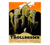 Poster vintage fantasy wall art - incantevole scena troll decorazione casa