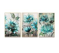 Poster vintage fiorito e ricco decorazione soggiorno pittura trittico moderno peonia caldo 30x40cmx3 Noframe