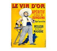 Poster vintage francese per aperitivo arte da parete - Le Vin d'Or qualità...