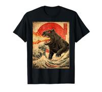 Poster Vintage Giapponese con Mostro di Pitbull, Kaiju Maglietta