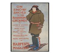 Poster vintage Harper's Magazine Wall Art - Avventura con le ciaspole