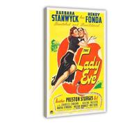 Poster vintage iconico del film The Lady Eve, 6 poster su tela, decorazione artistica da parete per soggiorno e camera da letto, 50 x 75 cm