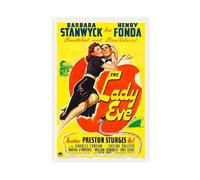 Poster vintage iconico del film The Lady Eve, 6 poster su tela, decorazione artistica da parete per soggiorno e camera da letto, 60 x 90 cm
