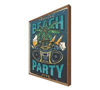 Poster Vintage illuminato con luce LED Beach Party