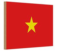 Poster vintage in latta | Bandiera del Vietnam | Decorazione per la casa | 20 cm x 30 cm