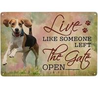 Poster vintage in metallo con scritta "Live Like Someone Left The Gate Open" (lingua italiana non garantita), targa retrò in latta, decorazione da parete, regalo per casa, cucina, ufficio, club, bar