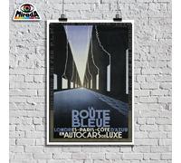 POSTER VINTAGE LA ROUTE BLEU LONDRES PARIS COTE D'AZUR VIALE TOPQUALITY GRAPHICS