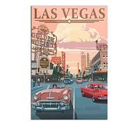Poster vintage Las Vegas su tela, stampa artistica per ufficio, famiglia, camera da letto, poster decorativi da parete, 30 x 45 cm, senza cornice.