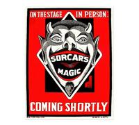 Poster vintage Magic Show Wall Art - design rosso e nero audace