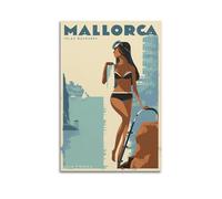 Poster vintage Maiorca artistico murale murale moderno da appendere poster decorativo 50 x 75 cm