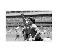 Poster vintage Maradona, in bianco e nero, vincitore della Coppa del Mondo, 11 Sec Dash Poster su tela, decorazione artistica da parete per soggiorno, camera da letto, decorazione senza cornice, 20 x