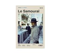 Poster vintage minimalista del film Le Samourai - Alain Delon - Stampa artistica da parete su tela, decorazione artistica da parete per soggiorno, camera da letto, senza cornice, 30,5 x 45,7 cm