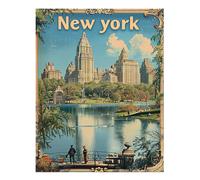Poster Vintage New York City Skyline Wall Art Qualità Premium