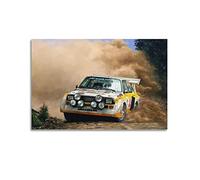 Poster vintage per auto Audi Sport Quattro S1 Rally Car Racing Poster decorativo su tela da parete e stampa artistica moderna per camera da letto, 60 x 90 cm
