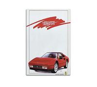 Poster vintage per auto Ferrari 328 GTS Super Car Poster decorativo su tela da parete e arte con stampa moderna per camera da letto, 60 x 90 cm
