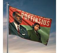 Poster vintage per esterni con campagna politica e bandiera Poffinsiuss, bandiere divertenti per dormitorio universitario (30 x 45 cm)