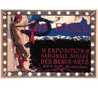 Poster vintage per mostre d'arte di Basilea stampa artistica da parete...