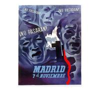 Poster vintage politico da parete - ¡No Pasarán Madrid Design