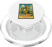 Poster vintage retrò con Tower Bridge Londra Inghilterra grafica artistica PopSockets PopGrip per MagSafe